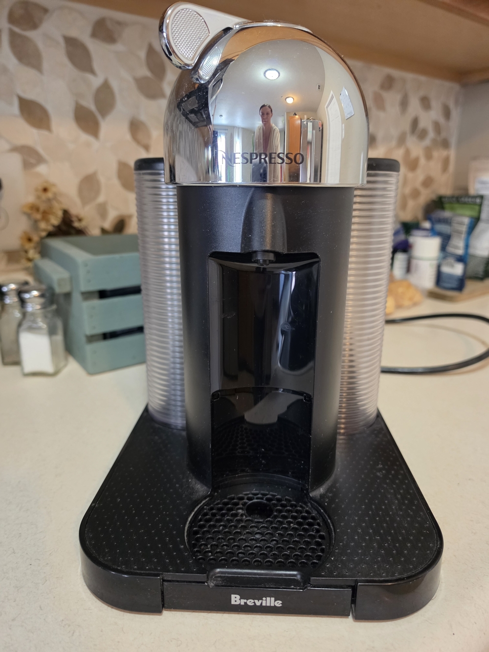 Breville Nespresso Vertuo Coffee & Espresso Machine - Black and Silver Chrome